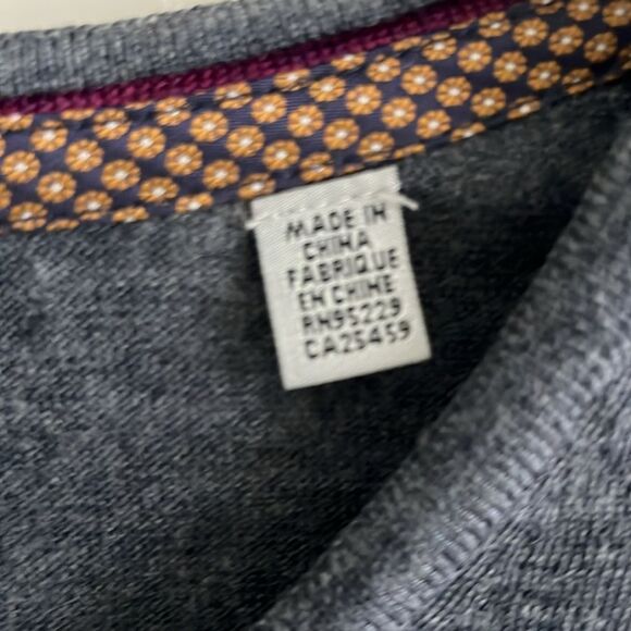 Ted Baker Batatak 100% Merino Wool Slim Fit Gray Sweater V-neck sz 6 Fits L - Picture 4 of 8